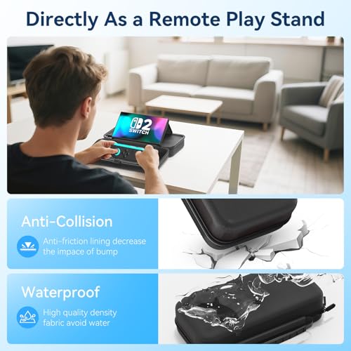 Carrying Case Compatible with Nintendo Switch 2 & Original & OLED Version, Custom Spot for Joy-con & AC Adapter, Portable Travel Nintendo Switch 2 Accessories Carrying Case Bag for 20 Games Cards