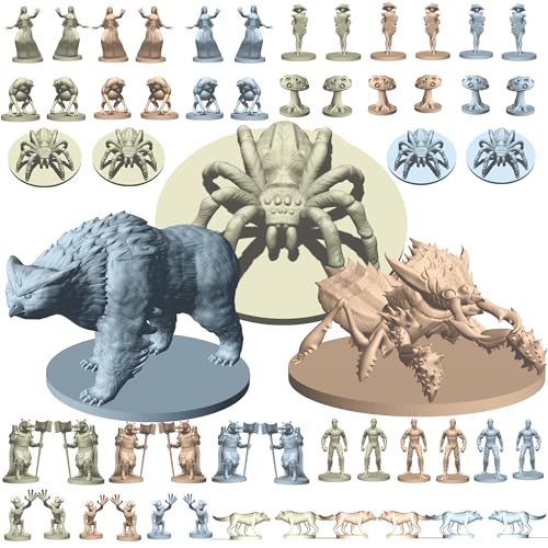 Mythical Heroes Forest/Swamp Edition - 90 Pcs in 16 Designs - Mini Figure Set for RPGs - Creatures and Monsters - Suitable Size for DND