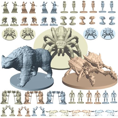 Mythical Heroes Forest/Swamp Edition - 90 Pcs in 16 Designs - Mini Figure Set for RPGs - Creatures and Monsters - Suitable Size for DND