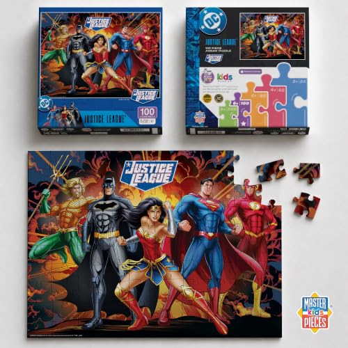 MasterPieces 100 Piece Jigsaw Puzzle for Kids - 14"x19" - Justice League - style: Justice League