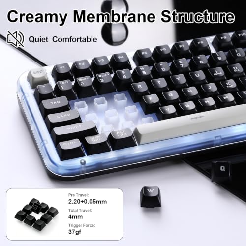 K98 Pro Wireless Keyboard,Tri-Mode Silent Bluetooth Keyboard | Membrane Keyboard TFT Screen, Volume Knob & Number Pad, RGB Backlit Creamy Mechanical Feel Keyboard for PC Game/Office(Black) - color: Black