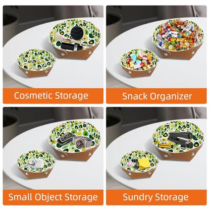 2Pcs PU Dice Holder Folding for RPG DND Table Games, Dice Trays Storage Box Portable Folding Rolling Dice Tray, Leaves and Avocado - color: Multi 2