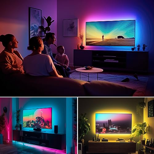 maylit 18 Ft ICRGB TV LED Backlight for 75-85 Inch Tvs | Bias Lighting for Gaming, Bedrooms and Home Theaters - size: 18FT for 75''-85'' TV