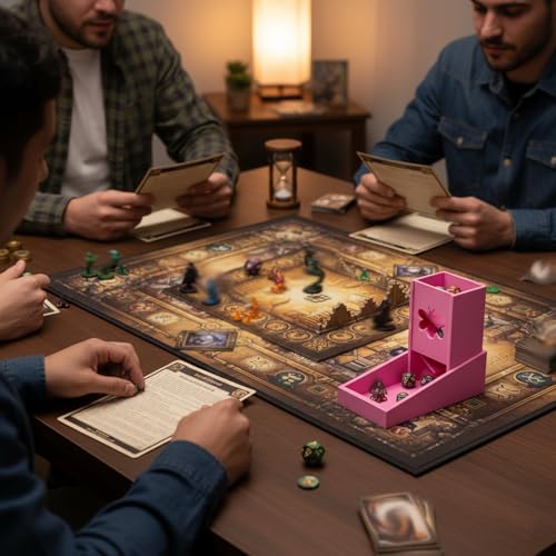Foldable Mini Dice Tower for D&D, RPG & Tabletop Games Portable Dice Roller Design, Foldable Dice Storage Box Perfectly Fits Board Game Accessories and Gifts (style2) - style: style2