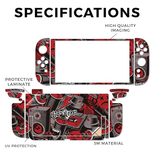 Gaming Skin Compatible with Nintendo Switch 2 Console Only - Red Hip Hop - Premium 3M Vinyl Protective Wrap Decal Cover - Easy to Apply | Crafted in The USA by MightySkins - color: Red Hip Hop, size: Switch 2 Console Skin Only, style: Matte Finish