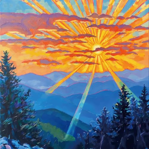 Puzzle for Adults 1024 Pieces, Bold Sunset Mountain Scene Puzzle, Challening Impossible Difficult Hard Fun 1024 Pieces Jigsaw Puzzles for Adults - color: Dusk 1024 Pieces