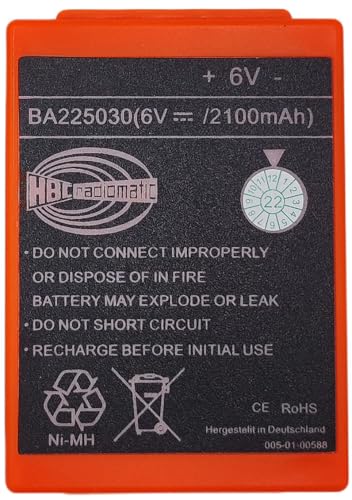 (2-Pack) 6V BA225030 Ni-Mh Rechargeable Battery 2100mAh HBC Radiomatic BA225030 for HBC Crane Remote Control Pump Truck Battery