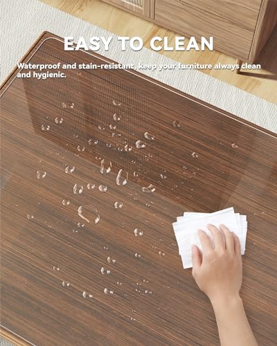 Clear Writing Desk Pad, 47.2’’x23.6” Heat Resistant Waterproof PVC Round Edge Durable Desk Protect Mat, Anti-Static Writing Mat Table Protector - size: 23.6" x 47.2"