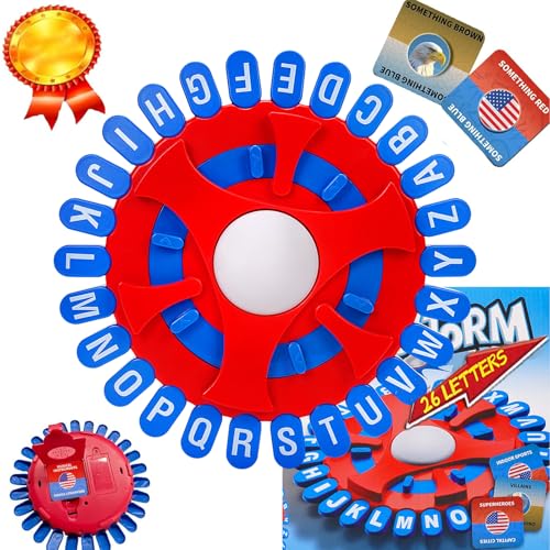 Full 26 Letters Word Games,144 Categories Think Game, Quick Thinking Letter Pressing Word Game, Fast-Paced Board Game, A Great Board Game for Family and Friends (A1)