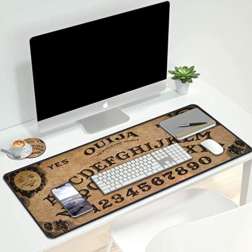 Desk Pad Mat Gaming Mouse Pads with Coasters Set, Stitched Edges Design Mouse Pad XXL Large Mouse Pad for Laptop Computers Retro Ouija Board Desk Writing Mat for Office & Home 31.5x 11.8 - color: Retro Ouija Board
