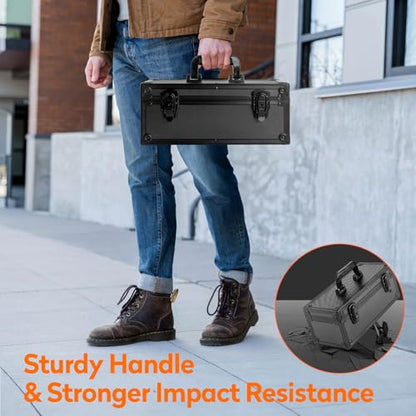 Top Loader Storage Box with Key Locks, Trading Card Storage Case, Sports Card Box & Hard Cases Holds up to 300+ Top Loaders, 76 One Touch (35pt), 48 PSA/GMA, 43 CSG, 41 SGC, 36 BGS/HGA - size: Small
