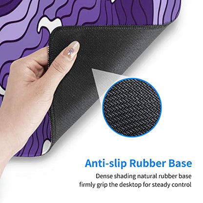 Japanese Purple Wave Large Mouse Pad XL Extended Gaming Mouse Pad Mat Desk Pad with Stitched Edge,Full Desk Mousepad for Office,Computer,Keyboard 31.5 X 11.8 Inch (Japanese Purple White Wave) - color: Japanese Purple White Wave