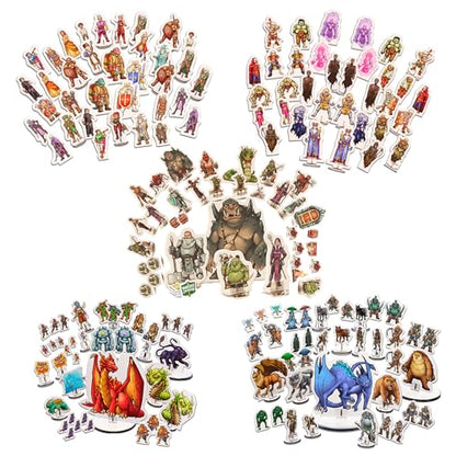 Hard Flat Minis for DND Miniatures with Bases | 28mm - 32mm Scale Dungeons and Dragons Starter Set 5e (DM Starter Pack, 183, Miniatures) - style: 1. DM Starter Set