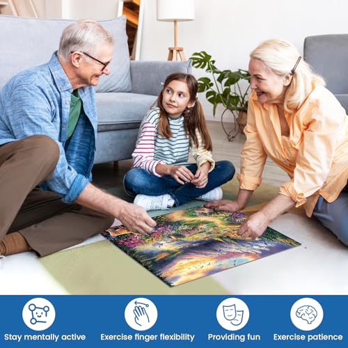 3 Pack 48 Large Piece Puzzle for Seniors Alzheimer’s Puzzles Dementia | Alzheimer's Products Activities for Elderly Adults Mountain Village Sea Easy Jigsaw Puzzle Cognitive Game with 3 Storage Bags - style: 3Pack 48 Large Pieces-1