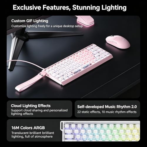 MCHOSE ACE 68 V2 Magnetic Switch Keyboard,65% Hall Effect Rapid Trigger Wired Gaming Keyboard with 0.001mm Adjustable Actuation 8K Hz Polling Rate RGB Backlit Side Printed Keycaps for Esports (Black) - color: ACE68 V2-Black