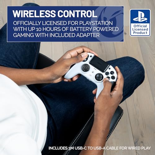 Nacon Revolution 5 Pro Officially Licensed PlayStation Wireless Controller | For PS5 / PS4 / PC - Hall Effect Joysticks and Triggers, Trigger Stops, Mappable Buttons, 8-way and 4-Way D-pad - White - color: White