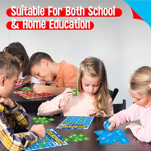 SpriteGru Sight Word Bingo Game, 144 Sight Words Learn to Read Level 1 & Level 2 Bingo Board Game Dolch & Fry Words Lists for Kindergarten, Classroom, Home, Grade 1st, 2nd, Kids 4-8 (2-40 Players) - style: Sight Word Level 1 & Level 2-B