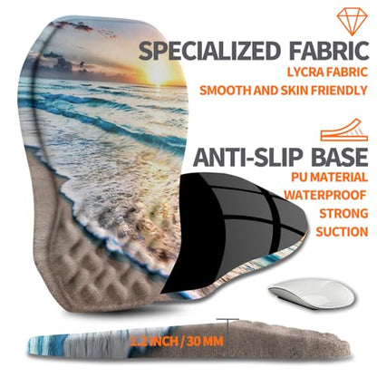 Ergonomic Slope Mouse Pad Wrist Support, Wrist Rest Mousepad for Carpal Tunnel Pain Relief with Massage Bulge and Slow Rebound Memory Foam (12x8 inch, Sunrise Beach) - color: Am007-sunrise Beach
