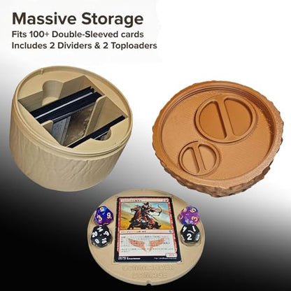 Nut Shaped Commander Deck Box 100+ with Built-in Life Counter & Dice Tray, MTG Card Storage Case, Unique Nature Squirrel Theme Tabletop Gaming Accessories Gifts