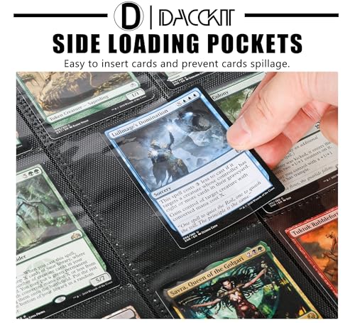 D DACCKIT 2000 Pocket Card Binder - Premium 20 Pocket Trading Card Binder with Sleeves Fits 2000 Cards, Ringless Card Album for TCG - Model A，Turquoise - color: Turquoise