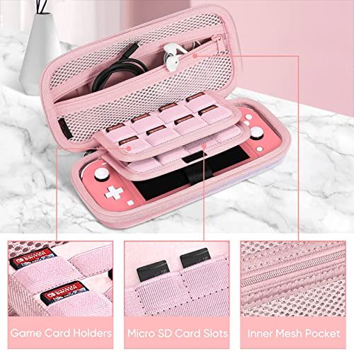 FINTIE Carrying Case for Nintendo Switch Lite 2019, [Shockproof] Hard Shell Protective Cover Travel Bag with Game Card & Micro SD Card Slots for Switch Lite Console & Accessories, Fantasy Ombre - color: fantasy ombre