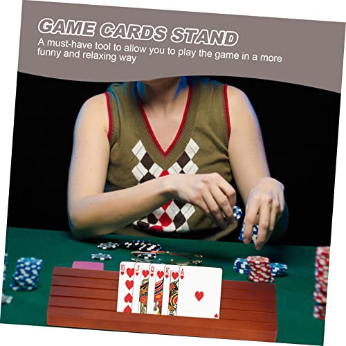1pc Wood Game Card Organizer Rack Slots Portable Storage for Compact Design Easy to Clean for Game Enthusiasts