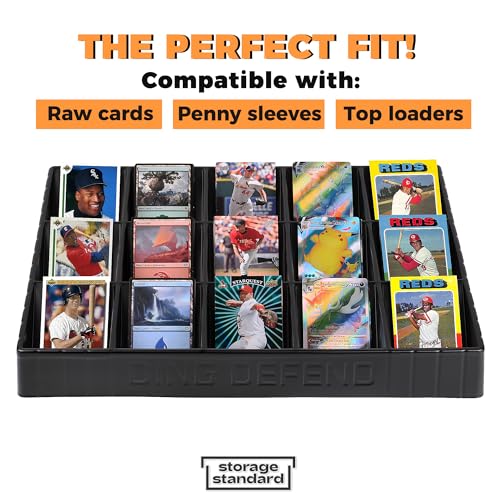 2 Pack Card Sorting Tray - Stackable Trading Cards Organizer, 15-Compartment Playing Organizing Tool - Sorter for Raw, Sleeved and Toploaders, Includes Label Dividers
