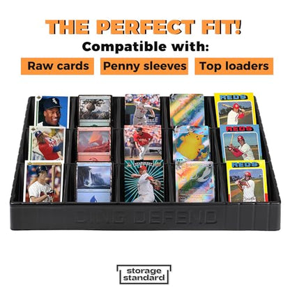 2 Pack Card Sorting Tray - Stackable Trading Cards Organizer, 15-Compartment Playing Organizing Tool - Sorter for Raw, Sleeved and Toploaders, Includes Label Dividers