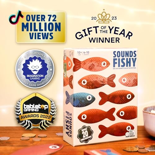 Sounds Fishy Amazon Exclusive Trivia Party Game, Age 10+ | Bluffing Beats Brains, Different Every Time, Know It or Make It Up, Ages 8+, Fun for Kids & Adults, Great for Cookouts
