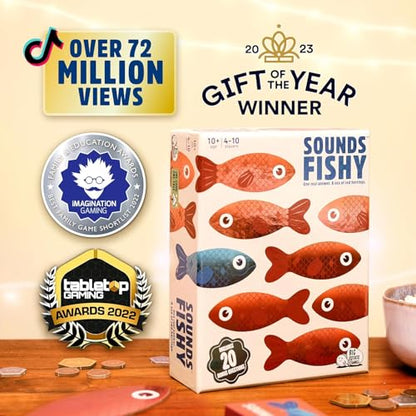 Sounds Fishy Amazon Exclusive Trivia Party Game, Age 10+ | Bluffing Beats Brains, Different Every Time, Know It or Make It Up, Ages 8+, Fun for Kids & Adults, Great for Cookouts