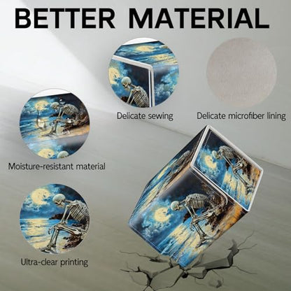 Trading Card Storage Box, Holds 100+ for MTG Cards, Premium PU Leather with Magnetic Closure, Moonlit Sea Skeleton Durable Deck Box for Magic the Gathering, Trading Card Games - color: Moonlit Sea Skeleton
