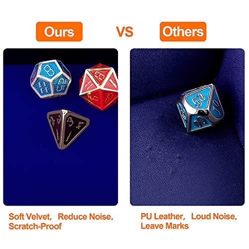 SIQUK Dice Tray with Lid Hexagon Dice Rolling Tray Dice Holder for Dice Games Like RPG, DND and Other Table Games, Blue - color: Blue