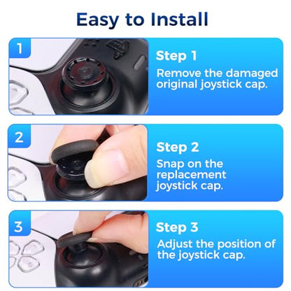 Joystick Replacement Cap Thumb Grips for PS5/PS4 Controller, IINE PS5/PS4 Controller Button Stick Covers, 3D Analog Cap Skin Replacement Part Repair Accessories, 6 PCS