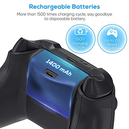 YUANHOT 2 Pack 1400mAh Rechargeable Battery Pack for Xbox Series X/S Controllers