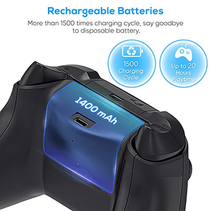 YUANHOT 2 Pack 1400mAh Rechargeable Battery Pack for Xbox Series X/S Controllers