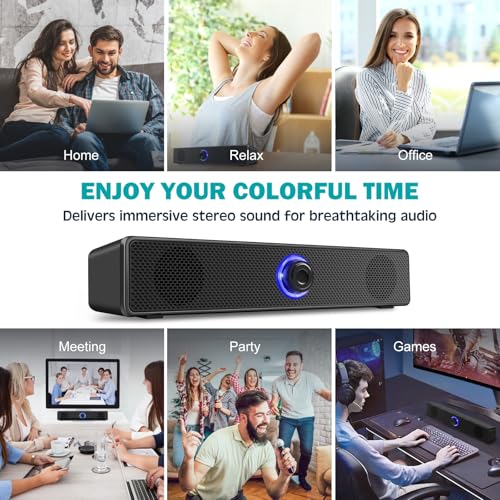 Computer Speakers, USB-A Powered PC Speakers Wired Stereo Desktop Speakers with 3.5mm AUX Audio Plug (No Bluetooth) for Computer, Desktop, Laptop, PC [2026 Version]