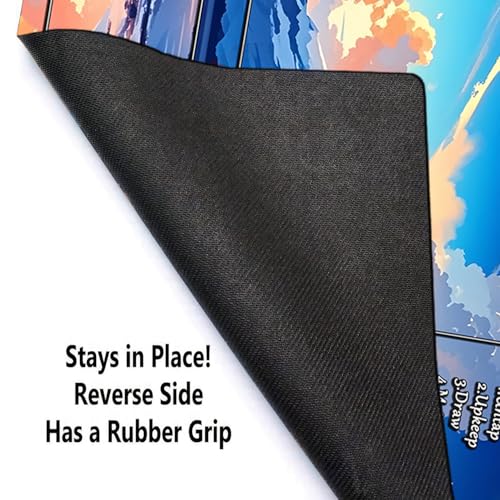 STORKY MTG Playmat, Landscape Board Game Mat with Storage Bag, Mouse Pad for DTCG CCG RPG Trading Card Playing Mat with Zones, Smooth Rubber Surface Battle, 24 x 14 inches, Mountain - color: Mountain With Zones