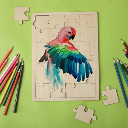Mr. Pen- Blank Wooden Puzzle, 24 Pieces, 11.8" x 8.8" | Wooden Blank Puzzles to Draw on - size: 24 pcs, 11.8" x 8.8"
