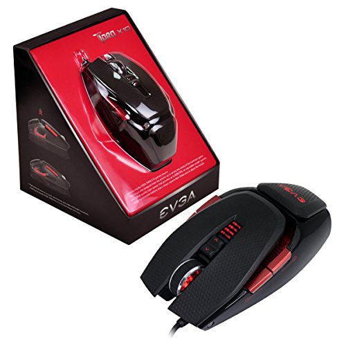 EVGA TORQ X10 901-X1-1103-KR Wired Laser Gaming Mouse Customizable/8200 DPI/5 Profiles/9 Buttons/Ambidextrous (Renewed)
