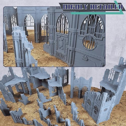 Gothic Sector Terrain Set: 28mm Scale Buildings & Scatter Terrain for 2000-Point Competitive 40k Games (Gothic Sector Competitive Set) - style: Matched Play Set