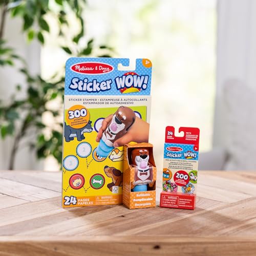 Melissa & Doug Sticker Wow!™ Dog Bundle: 24-Page Activity Book, Refillable Sticker Stamper, Mini Pad, 500 Stickers, Arts and Crafts for Kids Ages 3+ - color: Dog, size: Bundle