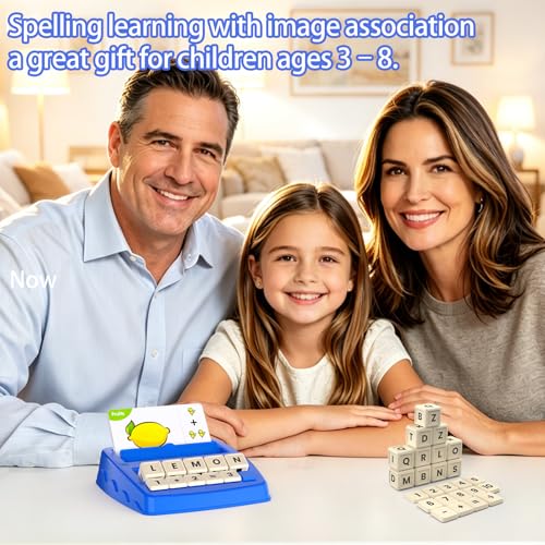 Educational Toys Learning Games for Kids 3-8, Matching Letter Spelling Early Math Game for Preschool& Kindergarten Kids Boys and Girls ，Christmas Birthday Gift for 4 5 6 7 Boys Girls（Navy Blue） - color: Navy Blue