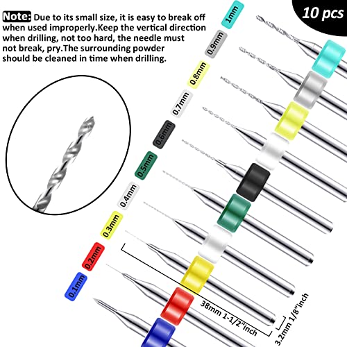 Mudder 57pcs Micro Drill Bits & Pin Vise Set, 46 Pcs Hand Twist Drills and 10 Pcs PCB Mini Cutting Bits for Resin, Beads, Polymer Clay, Craft, DIY Jewelry, Model Making Projects(Black) - color: Random Color Pcb Drill