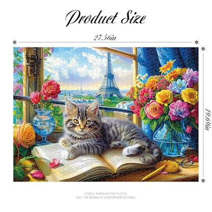 Jigsaw Puzzles 2 Pack 1000 Pieces - Puzzles for Adults - Cats Kitten in Flower Room - Funny Pets Puzzles for Adults 1000 Pieces and up - color: Cats Kitten in Flower Room & Paris