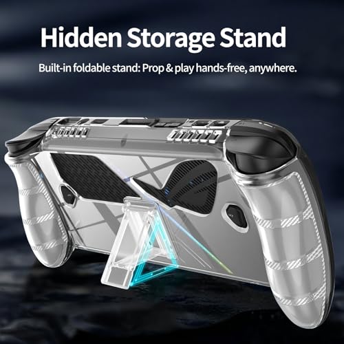 Protective Case with Kickstand for ASUS ROG Xbox Ally X 2025 - Shockproof TPU Cover with Stand, Non - Slip & Anti- Collision Handheld Game Console Accessories (Transparent) - color: transparent