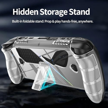 Protective Case with Kickstand for ASUS ROG Xbox Ally X 2025 - Shockproof TPU Cover with Stand, Non - Slip & Anti- Collision Handheld Game Console Accessories (Transparent) - color: transparent