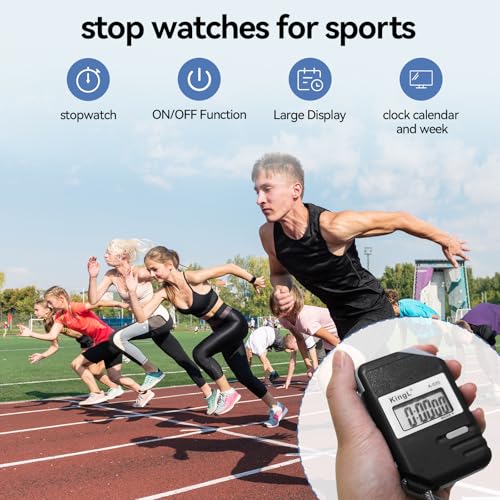 2 Pack Digital Stopwatch Timer with Large Display,Lap Split Mode, Waterproof Handheld Timer for Coaches, Teachers, Kids, Running, Swimming, Training(Black-2 Pack) - style: style1-2pack/Black