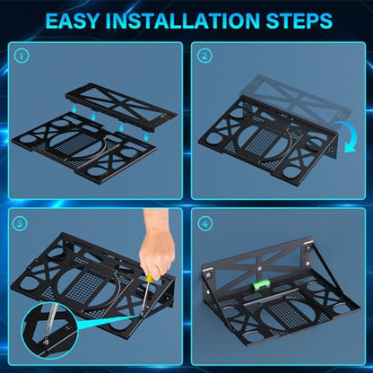 Wall Mount for XB Series X/S with 2 Headset Stand, Luckit Metal Wall Mount Kit Compatible with XB Series X/S Console and Dual Controller Accessories, Efficient Ventilation Design Wall Shelf - size: Wall Mount