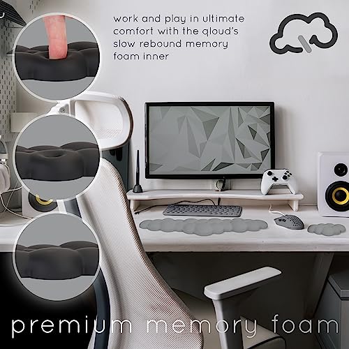 Cloud Keyboard Wrist Rest – Create-ables Qloud Cloud Wrist Rest for Computer Keyboard and Mouse, Ergonomic Memory Foam Wrist Pad with Non-Slip Base, Includes Cloud Mouse Pad – Gray - color: 11 Soft Gray