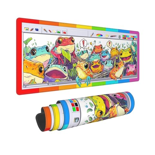 Frogs Gaming Mouse Pad Extended Large Mouse Mat 31.5 X 11.8 Inch Nonslip Rubber Base Long Desk Pad Stitched Edges Mousepad Mice Pad for Office Home Game - color: Frogs
